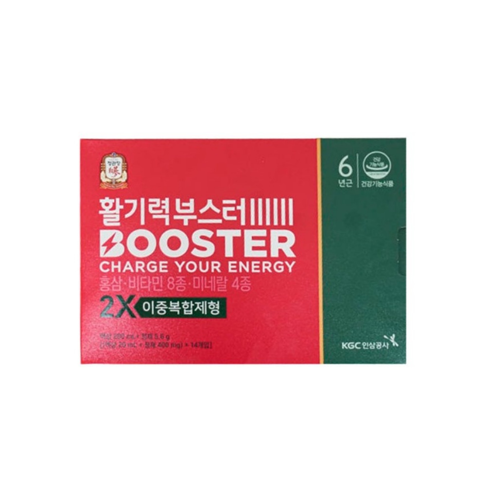 <b>정관장</b> 활기력 부스터 액상20ml 정제 400mg 14병 활력 충전 6년근홍삼 비타민미네랄