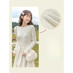 2024 봄가을 하이엔드 코트 슬림한 바닥 니트 드레스