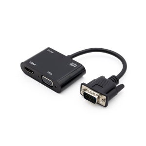 VGA to HDMI VGA 동시출력 듀얼 컨버터 RGB변환기 젠더 모니터 프로젝터 연결