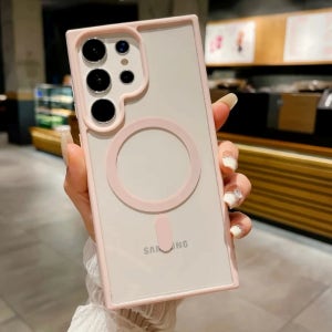 갤럭시S24울트라 S24ULTRA 투명 단색 테두리 마그네틱 무선 충전 범퍼 케이스