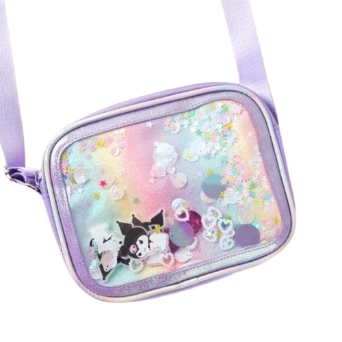 산리오 핸드폰 가방 쿠로미 글리터 초등 여아 크로스백