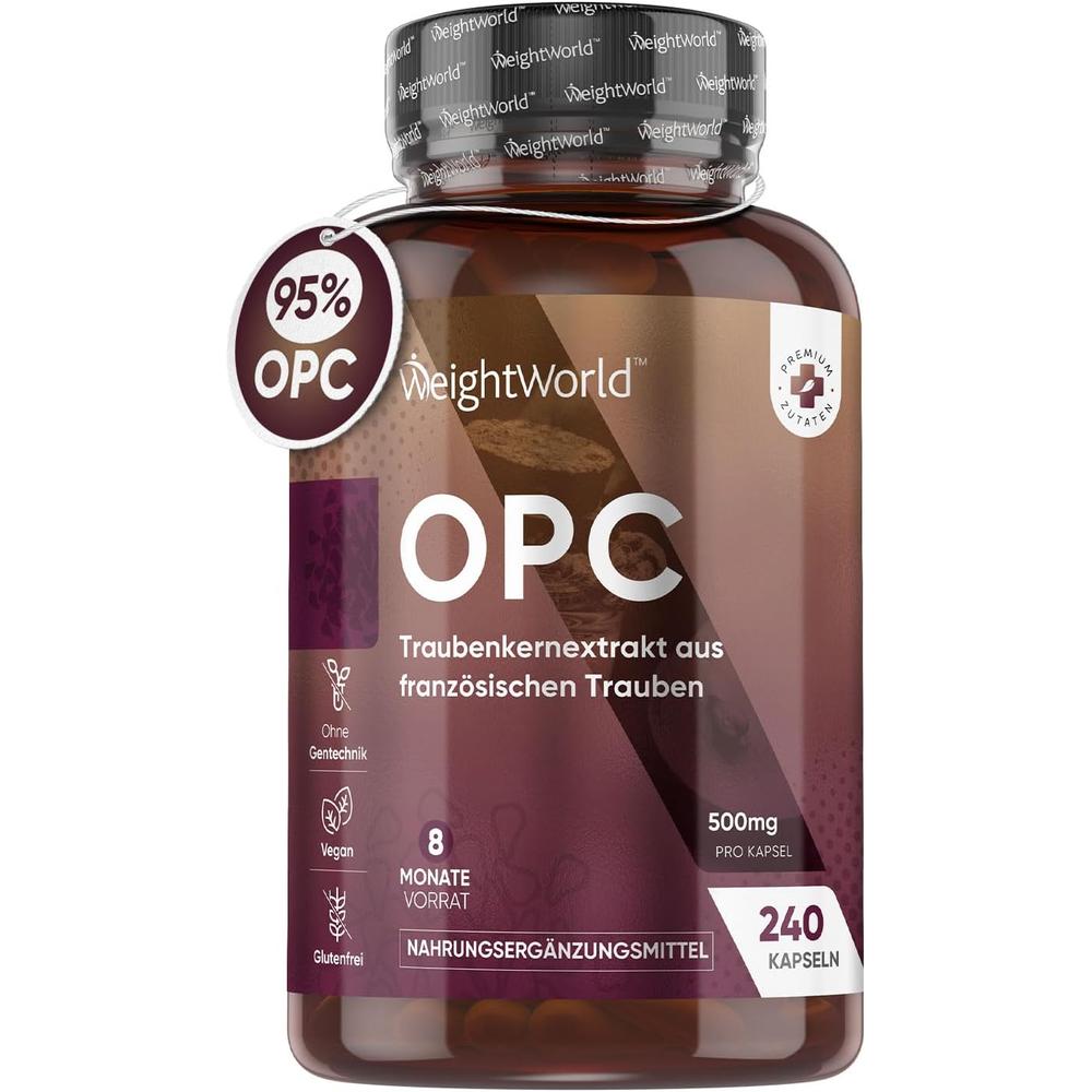 독일 <b>웨이트월드</b> WeightWorld OPC Grape Seed OPC 프랑스 포도씨 추출물 캡슐 500mg 240정