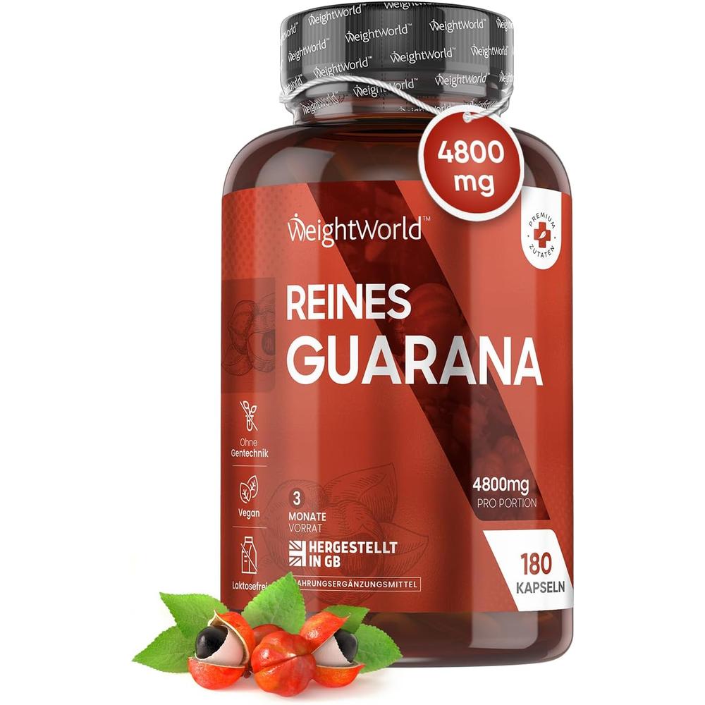 독일 <b>웨이트월드</b> WeightWorld Guarana Caffeine 구아라나 추출물 4800 mg 카페인 180정