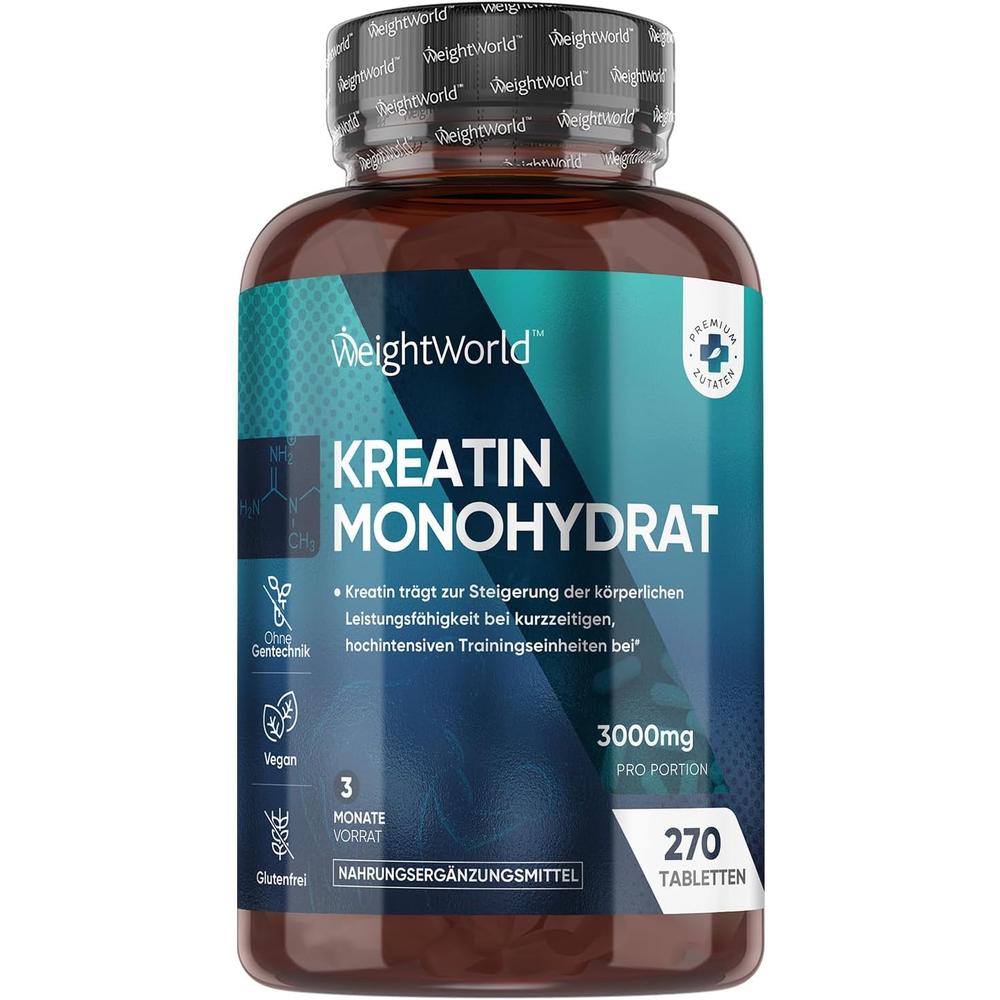 독일 <b>웨이트월드</b> WeightWorld Creatine Monohydrate 크레아틴 모노하이드레이트 3000mg 270정