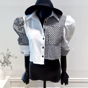 [VIVA] 24S 줄지 원포켓 패드 언발셔츠