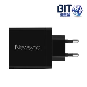 비트엠 Newsync PD PPS 65W 3포트 GaN 충전기 PD65WC2A1 3포트 노트북 아이폰 갤럭시 초고속충전(PD3.0/PPS/QC4.0지원)