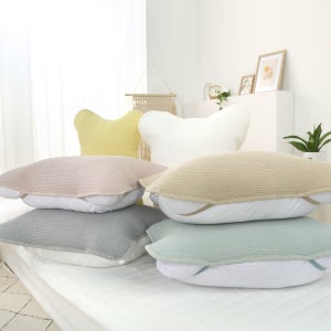 (2장) 교체가 편리한 순면 피그먼트 밴딩 베개커버 패밀리 밴드형 40x60