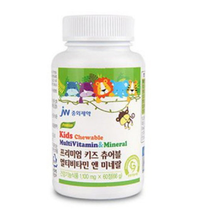 <b>중외제약</b> 유아 어린이 아이 아동 멀티 종합 비타민앤<b>미네랄</b> 1병 츄어블 씹어먹는 영양제