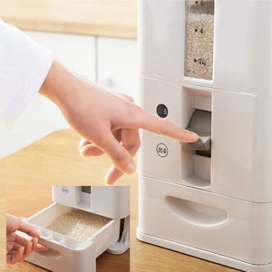 원터치 계량 쌀보관통 밀폐쌀통 5kg 10kg