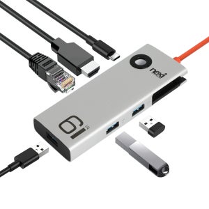넥시 6in1 USB-C 타입 멀티 허브 3.0 HDMI 4K 맥북 에어 프로 M4 갤럭시북5 아이패드 윈도우 노트북 호환