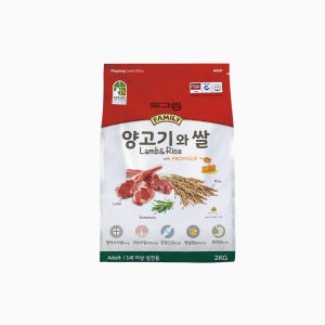 도그랑 양고기와 쌀 어덜트, 2kg, 1개