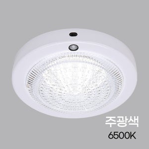 국산 LED 센서등 15W 원형 아크릴 계단 복도 현관 센서 조명 주광색 흰빛