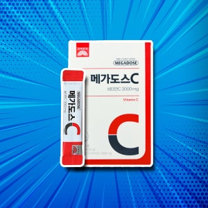 고려은단 메가도스 비타민 씨 가루 c3000 고함량 영국산 유재석 비타민C 3000 30포 1개월 +미니 약통