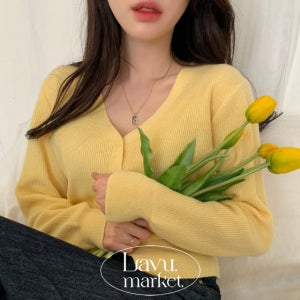 허리잘록~니코 비비드 골지 브이넥 하찌 니트 가디건 8color [니트가디건/봄가디건/봄니트/봄하객룩/데이트룩]