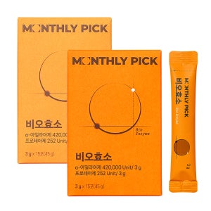 먼슬리픽 비오효소 인절미맛 2박스 곡물 발효 소화 효소 3gx15포