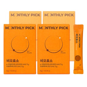 먼슬리픽 비오효소 인절미맛 4박스 곡물 발효 소화 효소 3g x 15포