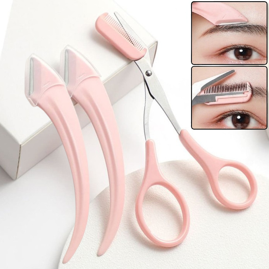 빗달린 눈썹 정리가위 올리브영 숱치기 세트 가위+눈썹칼 2P