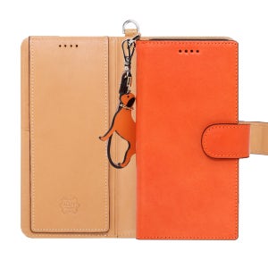 갤럭시S26 엣지 울트라 FE 플러스 이태리 통가죽 다이어리 자석 가죽 지갑케이스 오렌지