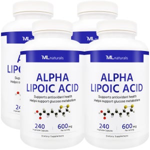 [미국배송] 마이라이프 내추럴스 알파 리포산 600mg 240캡슐, 4개