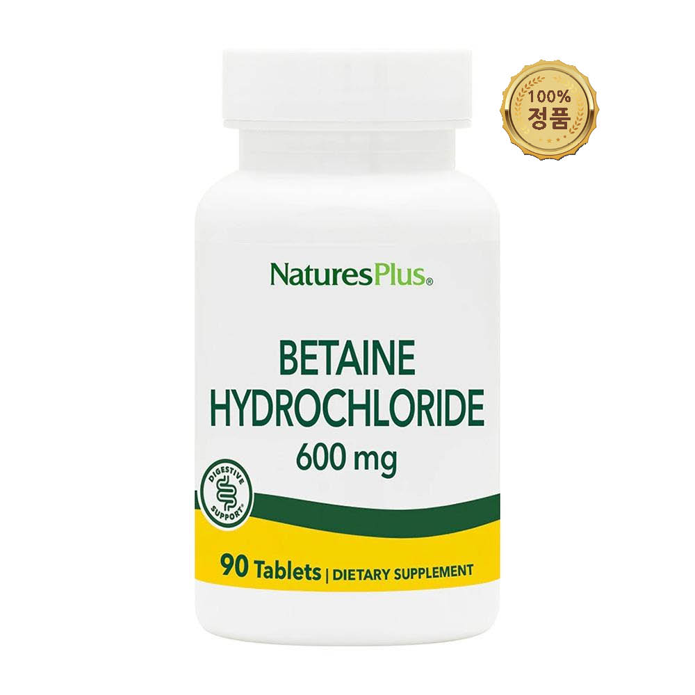 네이쳐스플러스 <b>베타인 하이드로클로라이드 600mg</b> 90정