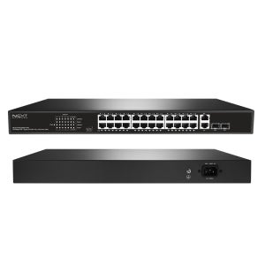 AI지능형 24포트+기가바이트 2TP/2SFP 390W POE스위치 NEXT-POE328SFP-PD