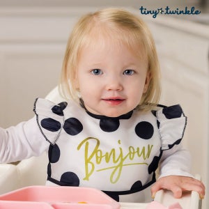 타이니트윙클 아기 턱받이 이유식 방수 봉쥬르 가운 민소매