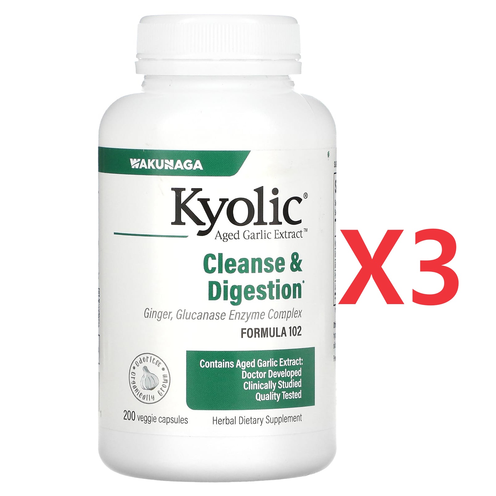 <b>쿄릭</b> 칸디다 클렌즈 다이제스천 숙성 마늘 생강 추출물 200캡슐 3개