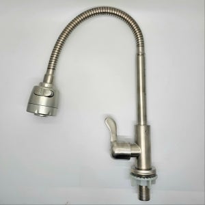 스텐304 이지자바라 세로형 교체형 코브라 싱크대 수전 스테인리스 주방 수도꼭지