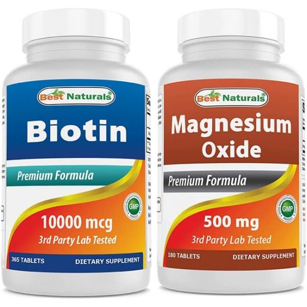 Best Naturals <b>Biotin</b> <b>비오틴</b> 10000mcg 산화 마그네슘 500mg