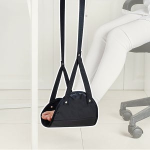 로앤제이 여행용 발받침 비행기 기내용 발해먹 사무실 발걸이 블랙