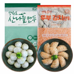 원주 치악산 식품 강원도식 두부김치만두 강원도 산나물만두 1.2kg 1+1