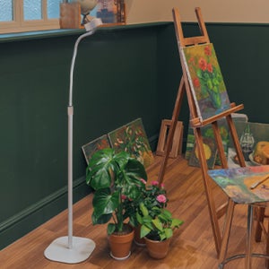 마녀박스 식물등 원형 스탠드 자바라 인테리어 조명 높이조절 화이트