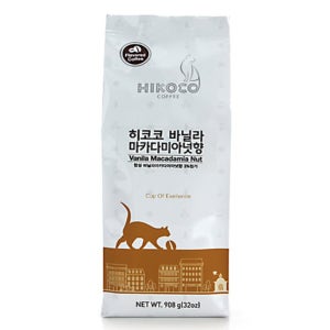 히코코 바닐라 마카다미아넛향 원두 커피 908g 아로마 밸브 부착 홈카페 커피