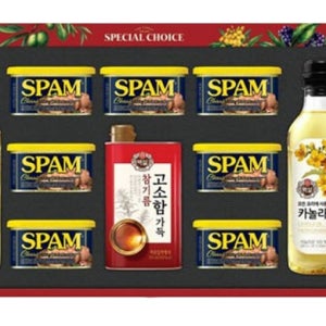 스팸선물세트 N호 스팸클래식200g 7개,카놀라유500ml 2개,진한참기름330ml1개 1박스