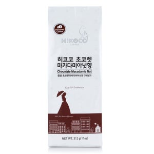 히코코 초코렛 마카다미아넛향 원두 커피 312g 아로마 밸브 부착 홈카페 커피
