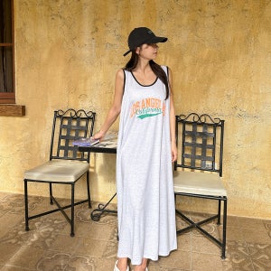 [비키비키] 웨스트 롱원피스 민소매 나시 롱 비치원피스 비치웨어 여름 휴양지 바캉스