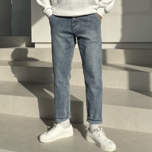 남자 요티 사계절 히든밴딩 테이퍼드핏 스판 데님팬츠