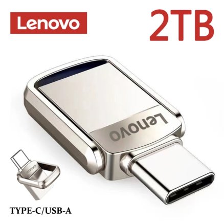 레노버 USB 디스크 (넘버1) 2TB 2테라 (0007) 대용량 USB 2.0 USB 2in1 C타입 OTG 젠더 휴대폰 컴퓨터 상호 작용 휴대용 메모리 생활 방수