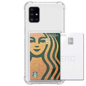 변색방지 카드 2장 수납 범퍼 케이스 투명, 갤럭시A51