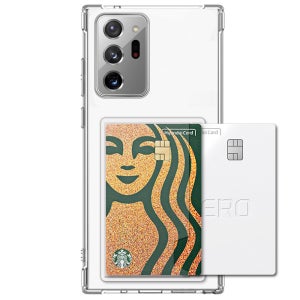 변색방지 카드 2장 수납 범퍼 케이스 투명, 갤럭시노트20