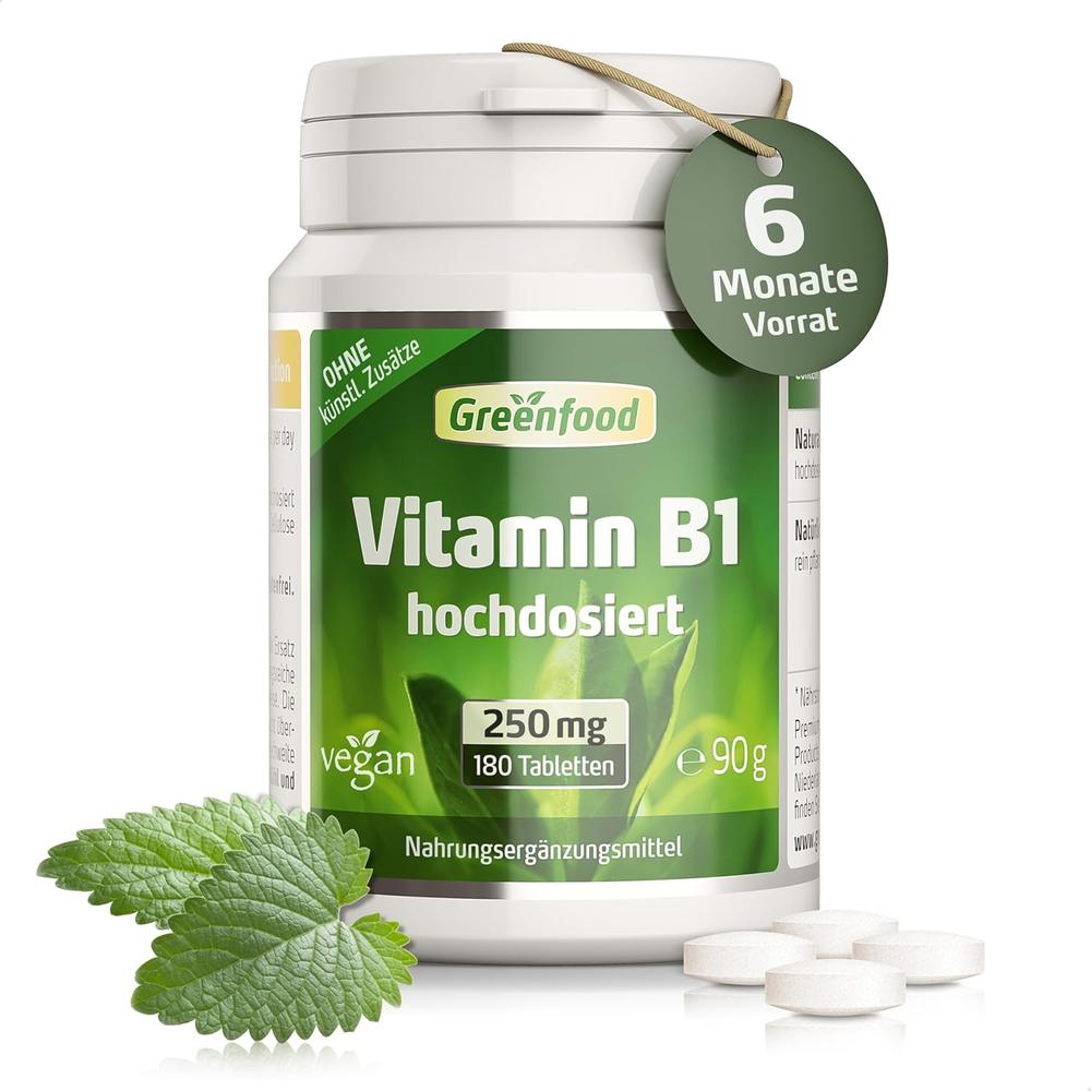 독일 <b>그린푸드</b> <b>Greenfood Vitamin</b> B1 <b>비타민</b>B1 250 mg 180정