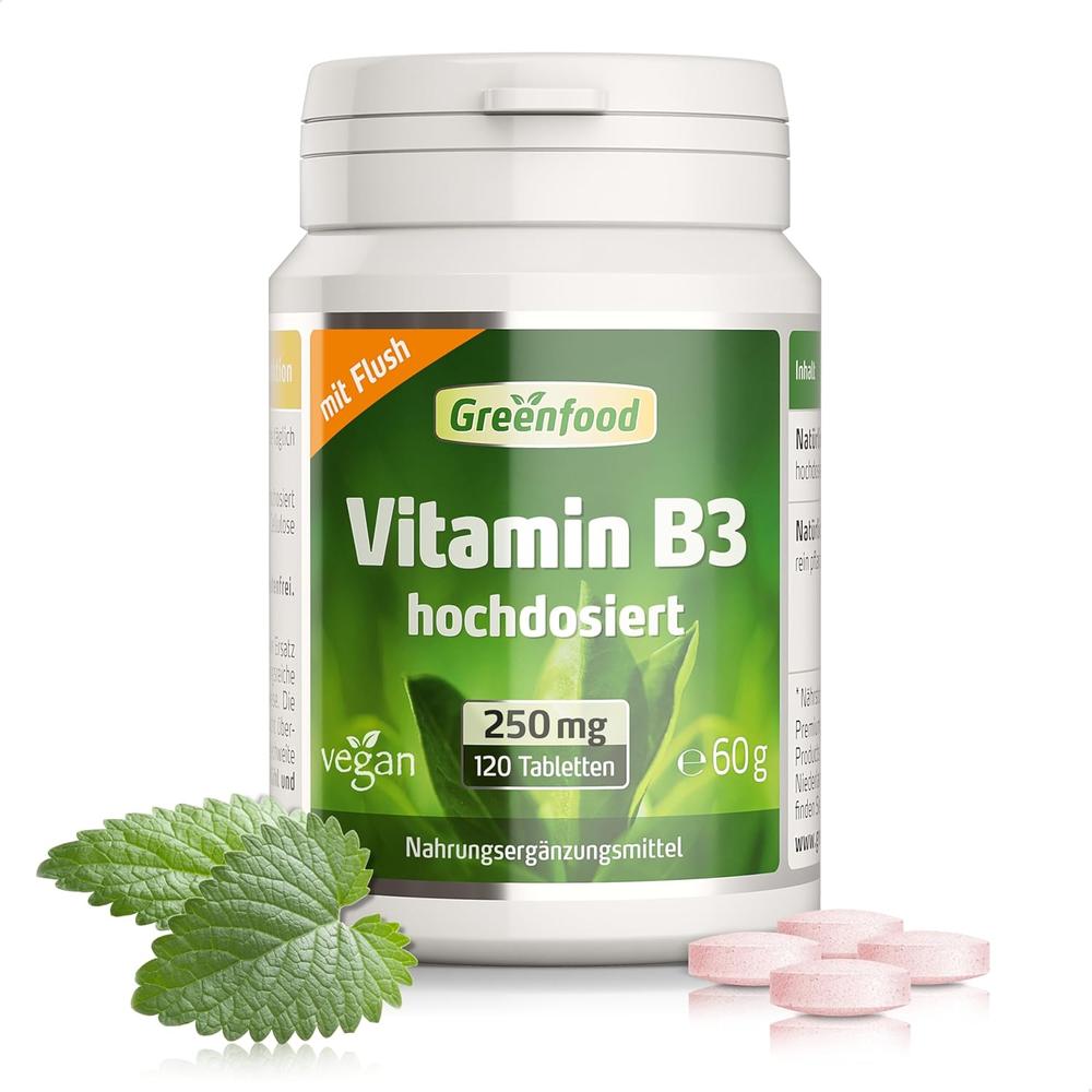독일 <b>그린푸드</b> <b>Greenfood Vitamin</b> B3 <b>비타민</b>B3 니아신 250 mg 120정