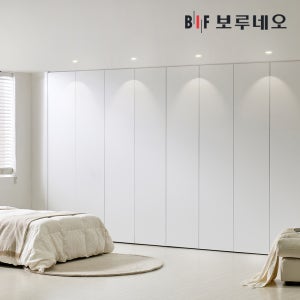 보루네오 나비드 무몰딩 붙박이장 E0 PET 30cm 푸쉬풀