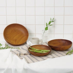 티크 고급 나무그릇 3종 세트 브런치 플레이팅 파스타 명품 접시 예쁜그릇