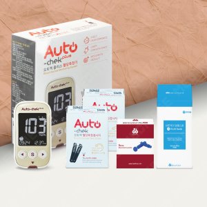 오토첵 플러스 혈당측정기+시험지110매+채혈침110개+알콜솜100매 당뇨 당 체크기 검사기