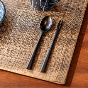 [오목칠] 사옹방 프리미엄 정제옻칠 블랙 해송 커트러리 티스푼 티포크