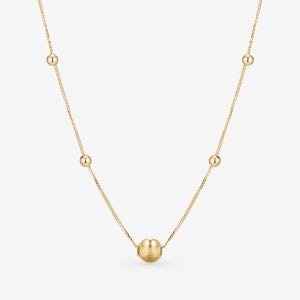 18k 콩콩이 볼 목걸이 / 여리여리 레이어드 깔끔한 여자 금목걸이 생일 기념일 선물