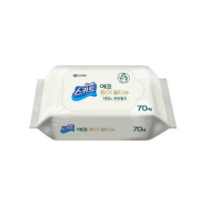 스카트 친환경 생분해 에코 종이물티슈 70매 X 1개 41802