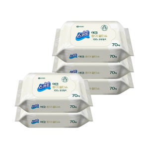 스카트 친환경 생분해 에코 종이물티슈 70매 X 5개 41802