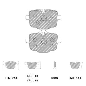 F12/F13/F06 M6 (R) BMW 브레이크 패드 페로도DS2500